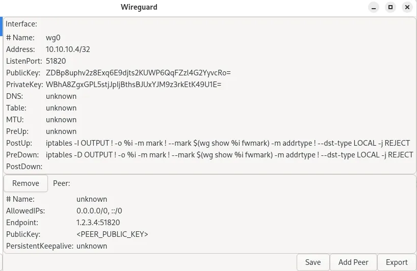 Wireguard full tunnelling configuration