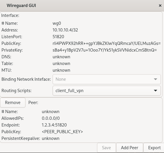 Wireguard full tunnelling configuration