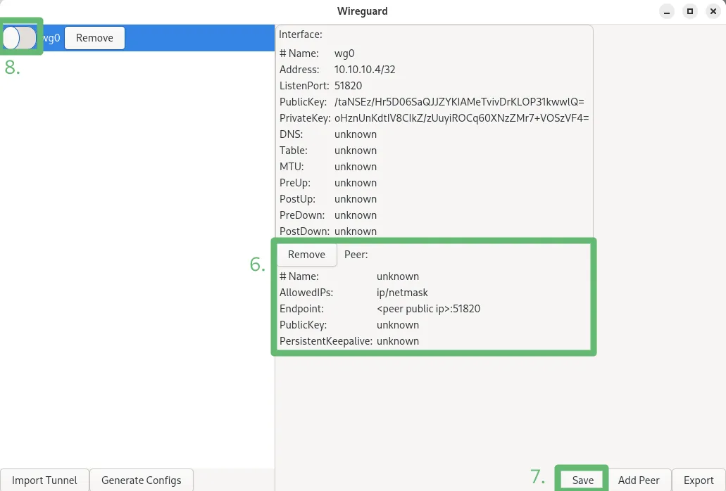 Wireguard GUI configuration