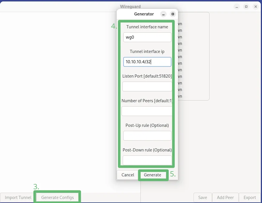Wireguard GUI template