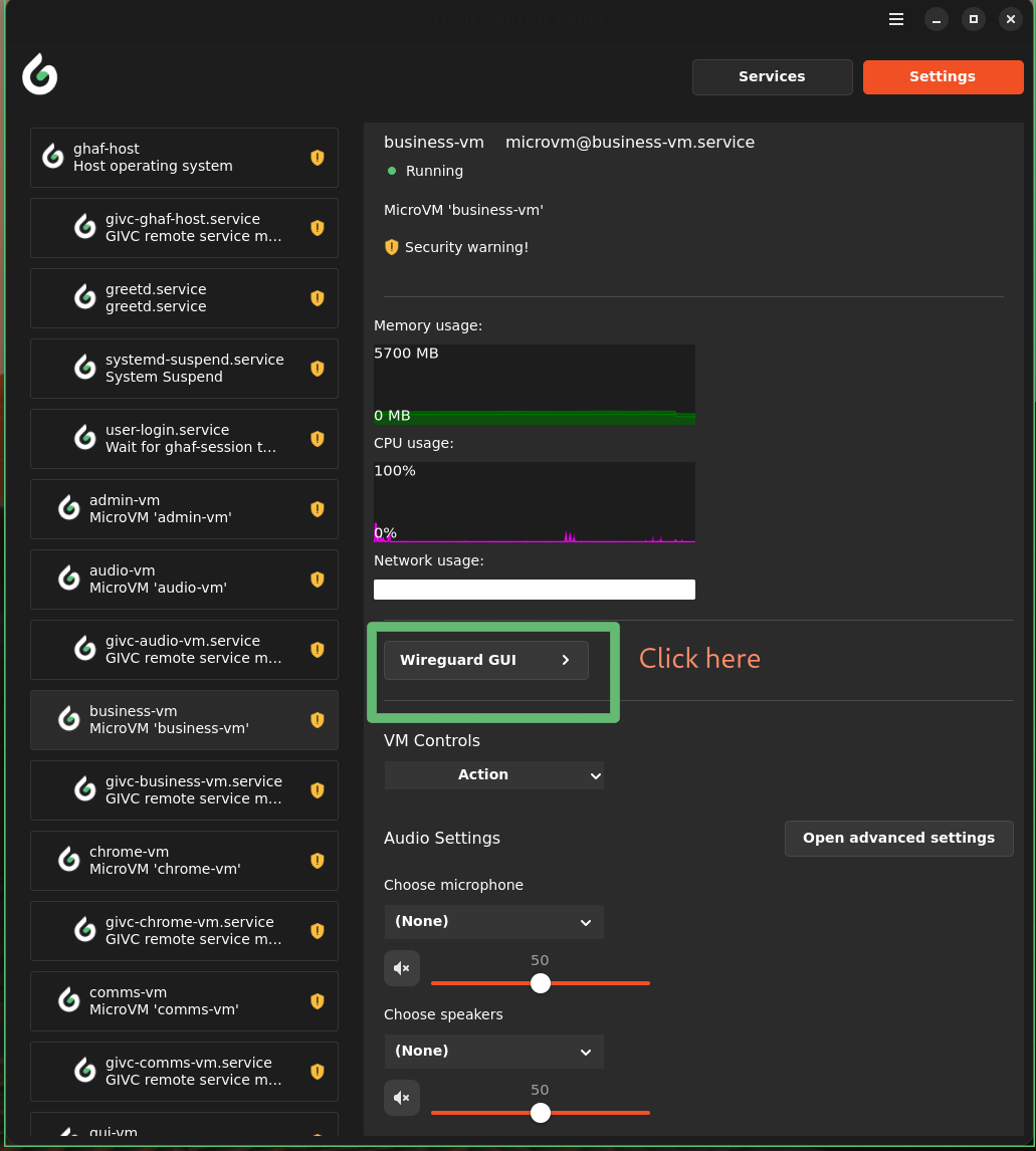 Wireguard control panel