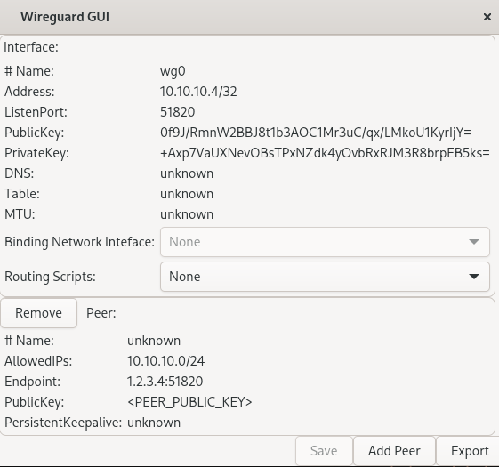 Wireguard split tunnelling configuration